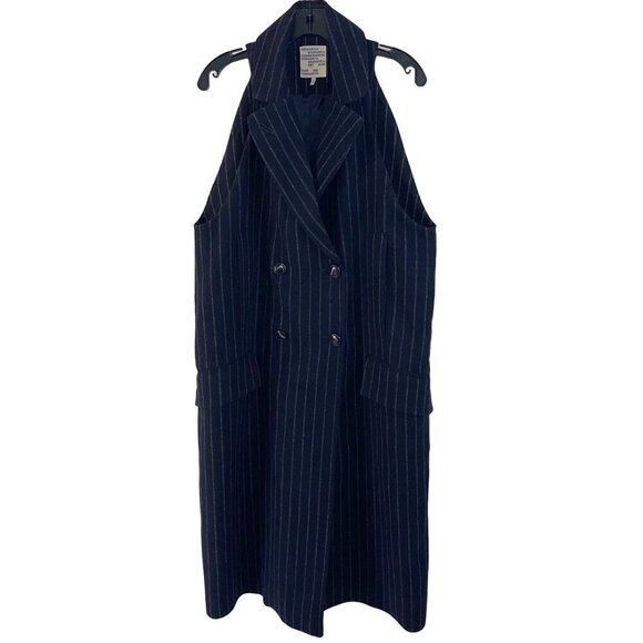 Baum Und Pferdgarten Womens Coat Size Small Blue Pinstripe Pockets Darla Wool - Picture 8 of 10